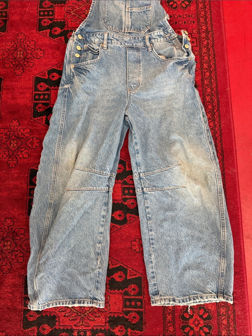 We The Free Light Blue Relaxed Denim Overalls - Picture 4 of 7